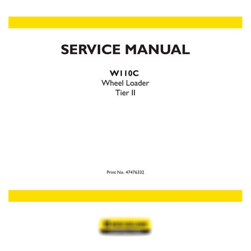 Manual de servicio de la cargadora de ruedas New Holland W110C