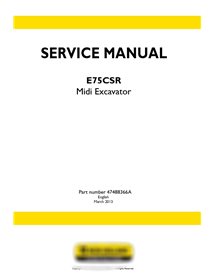 Manual de servicio de la excavadora midi New Holland E75CSR