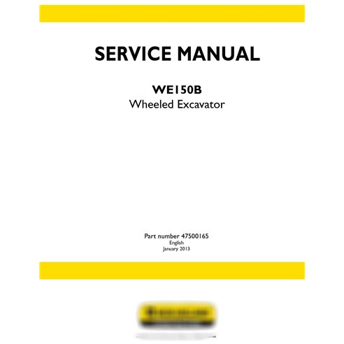 New Holland WE150B wheeled excavator service manual