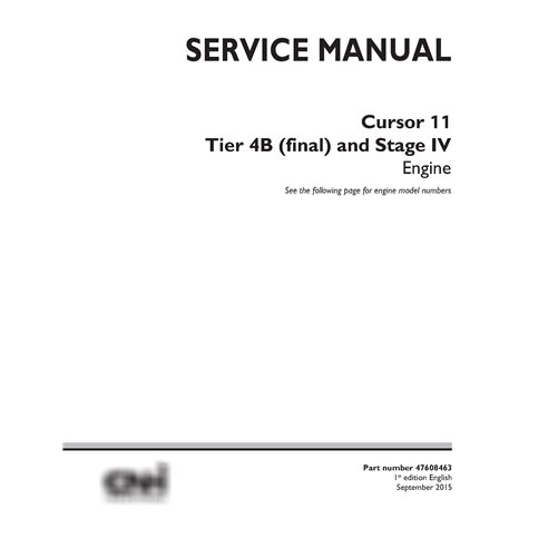 New Holland Cursor 11 engine service manual