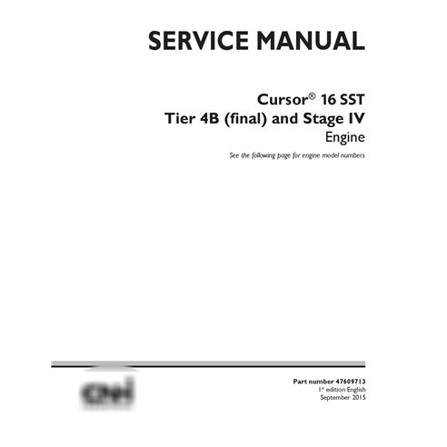 New Holland Cursor 16 SST engine service manual