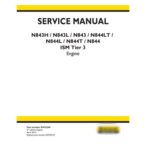 Manual de servicio del motor New Holland N843 / N844 ISM Tier 3