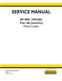 Manual de servicio de la cargadora de ruedas New Holland W190C / W230C Tier 4A (interim)