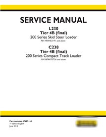 New Holland L230, C238 Tier 4B loader service manual