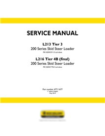 New Holland L213, L216 Tier 4B skid loader service manual