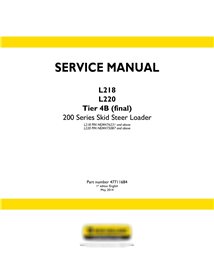 Manual de servicio de la cargadora deslizante New Holland L218 / L220 Tier 4B