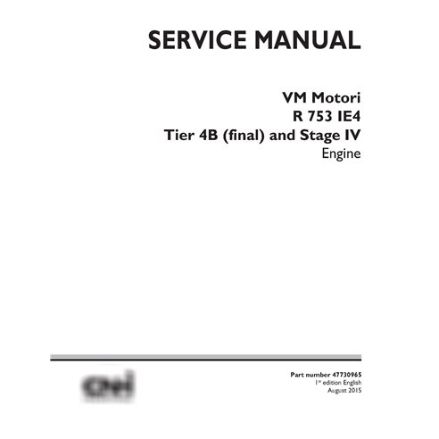 New Holland VM Motori R 753 IE4 engine service manual