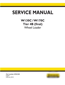 Manual de serviço da carregadeira de rodas New Holland W130C / W170C