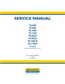 Manual de servicio del tractor New Holland T4.80F - T4.110F / T4.80LP - T4.110LP