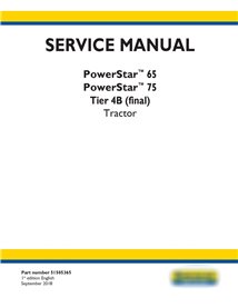 Manuel d'entretien du tracteur New Holland PowerStar 65/75