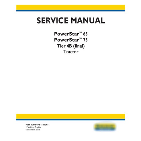 New Holland PowerStar 65 / 75 tractor service manual