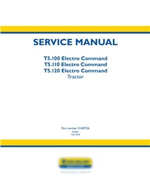 Manual de servicio del tractor New Holland T5.100 / T5.110 / T5.120 Electro Command