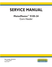 Manual de servicio del cabezal de maíz New Holland CornMaster 9105-24