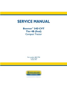 Manual de servicio del tractor compacto New Holland Boomer 54D CVT