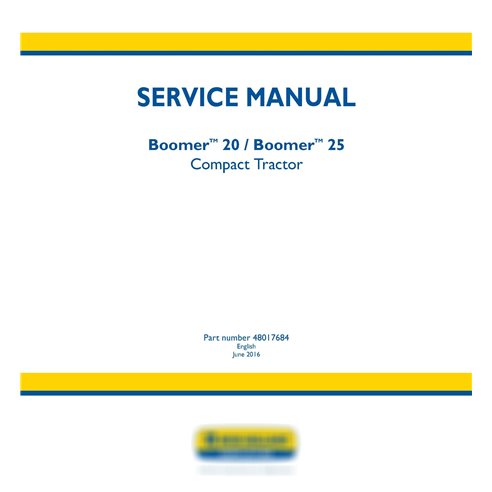 New Holland Boomer 20, 25 compact tractor pdf service manual 