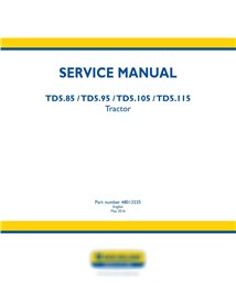 Manual de servicio del tractor New Holland TD5.85 / TD5.95 / TD5.105 / TD5.115