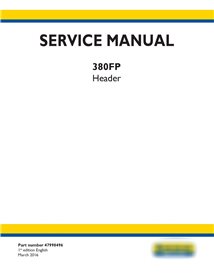 Manual de serviço do cabeçalho New Holland 380FP