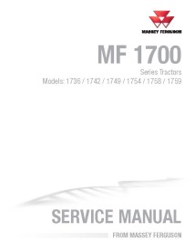 Manual de serviço da oficina do trator Massey Ferguson 1736/1742/1749/1754/1758/1759 - Massey Ferguson manuais - MF-4283507