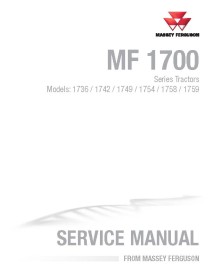 Manuel de service d'atelier de tracteur Massey Ferguson 1736/1742/1749/1754/1758/1759 - Massey Ferguson manuels
