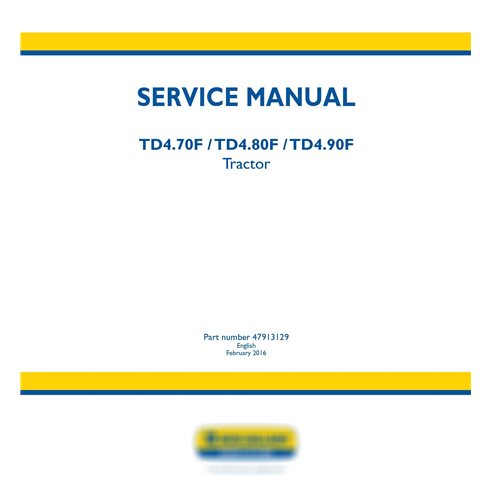 New Holland TD4.70F / TD4.80F / TD4.90F tractor service manual