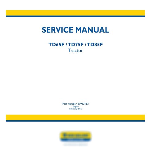 Manual de servicio del tractor New Holland TD65F / TD75F / TD85F