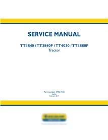 Manuel d'entretien du tracteur New Holland TT3840 / TT3840F / TT4030 / 3880F