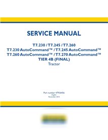 Manual de serviço do trator New Holland T7.230 / T7.245 / T7.260 / T.270 AutoCommand