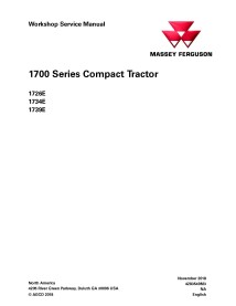 Manual de servicio del taller del tractor Massey Ferguson 1726E / 1734E / 1739E - Massey Ferguson manuales - MF-4283549