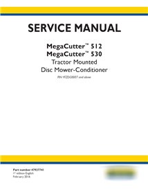 Manual de serviço do cortador-condicionador de disco montado em trator New Holland MegaCutter 512/530