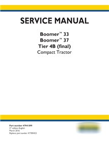 Manuel d'entretien du tracteur compact New Holland Boomer 33/37