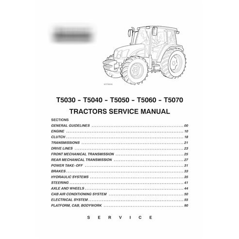 New Holland T5030 / T5040 / T5050 / T5060 / T5070 tractor service manual