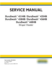 New Holland DuraSwath 341HB / 425 HB / 430HB / 436 HB / 440 HB manuel d'entretien de la tête de draper
