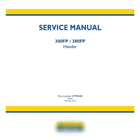 New Holland 300FP / 380FP header service manual