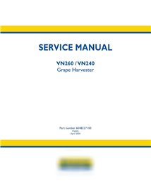 New Holland VN260 / VN240 grape harvester service manual