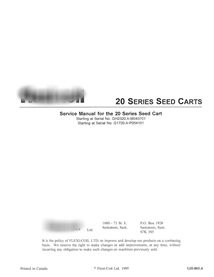 Manual de serviço do carrinho de ar de carrinhos de sementes New Holland série 20