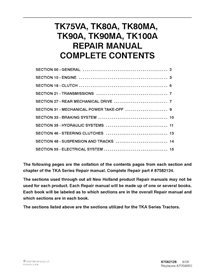 Manual de reparación de tractor New Holland TK75VA / TK80A / TK80MA / TK90A / TK90MA / TK100A