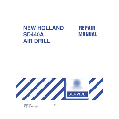 Manual de reparación de taladro neumático New Holland SD440A