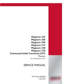 Manuel d'entretien du tracteur Case Ih Magnum 235/260/290/315/340/370 CVT