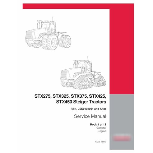 Manuel d'entretien du tracteur Case Ih STX275 / STX325 / STX375 / STX425 / STX450 / STX500
