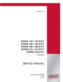 Case Ih Puma 170 / 185 / 200 / 215 / 230 CVT  tractor service manual
