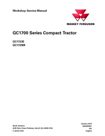 Manual de serviço para oficina de trator Massey Ferguson GC1723E / GC1725M - Massey Ferguson manuais - MF-4283625