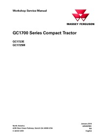 Manuel d'entretien d'atelier de tracteur Massey Ferguson GC1723E / GC1725M - Massey Ferguson manuels