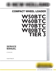 Manual de servicio de la cargadora de ruedas compacta New Holland W50BTC / W60BTC / W70BTC / W80BTC Tier 3