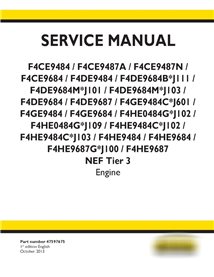 Manual de serviço do motor New Holland F4CE / F4DE / F4GE / F4HE NEF Nível 3