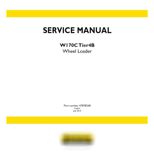 New Holland W170C Tier4B wheel loader service manual