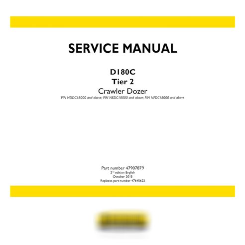 New Holland D180C Tier 2 crawler dozer service manual