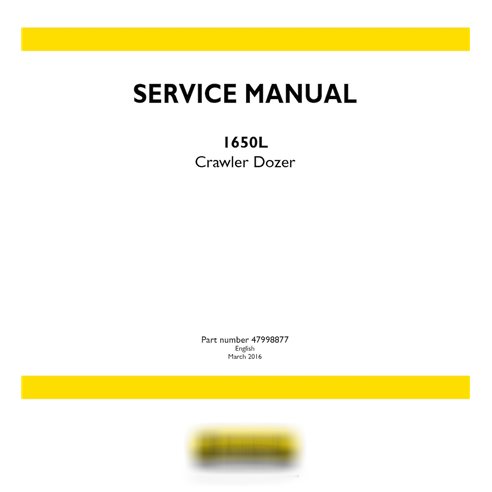 Manual de servicio de la topadora sobre orugas New Holland 1650L