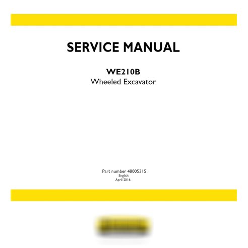 New Holland WE210B wheeled excavator service manual