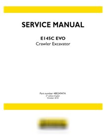 Manual de serviço da escavadeira de esteira New Holland E145C ECO