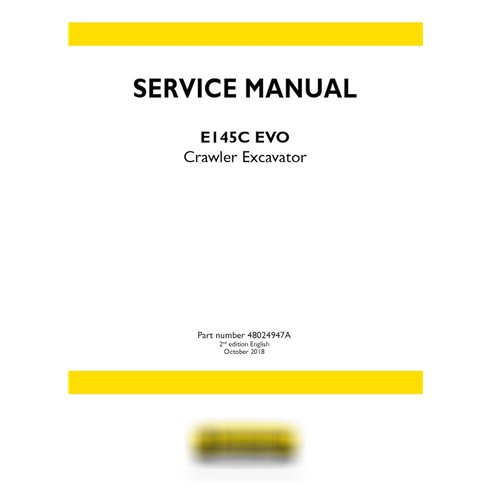 Manual de servicio de la excavadora de cadenas New Holland E145C ECO